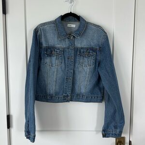 Elia- Cher cropped blue denim jacket